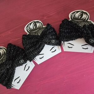 Black Sparkly Crochet Headbands